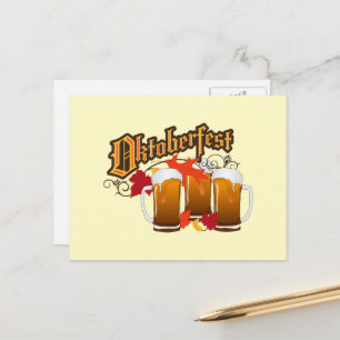 Cartão Postal Oktoberfest Autumn Beer