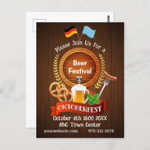 Cartão Postal Oktoberfest Beer Barrel