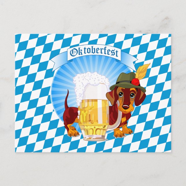 Cartão Postal Oktoberfest Beer Hound (Frente)