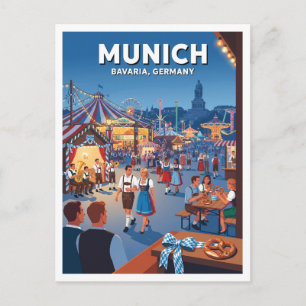 Cartão Postal Oktoberfest em Theresienwiese Munique Alemanha