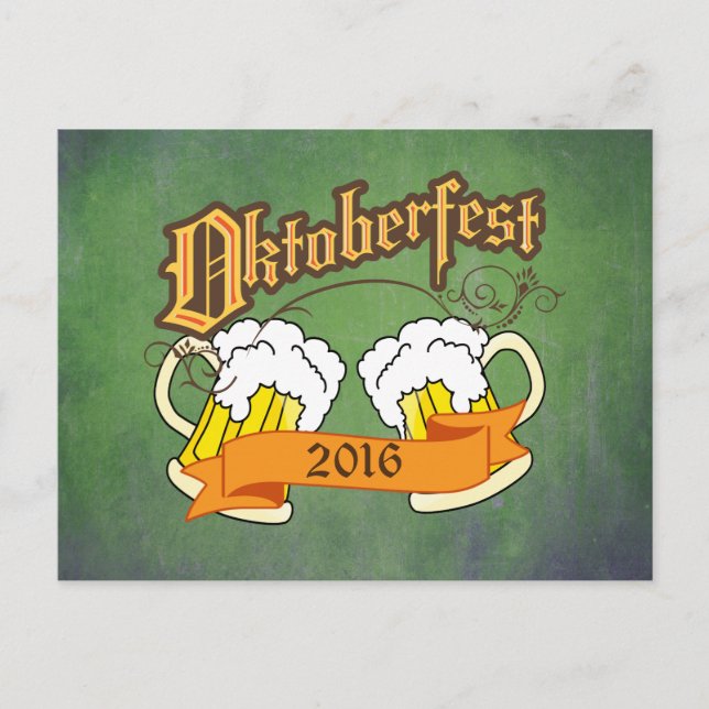 Cartão Postal Oktoberfest Festival Alemão Beer Caneca de cerveja (Frente)