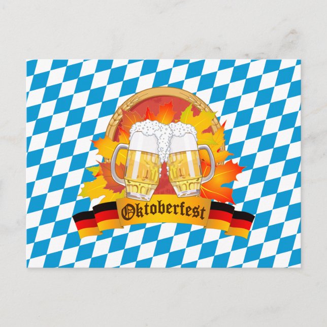Cartão Postal Oktoberfest Festival Alemão de Cerveja (Frente)