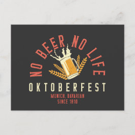 Cartão Postal Oktoberfest Funny No Beer No Life