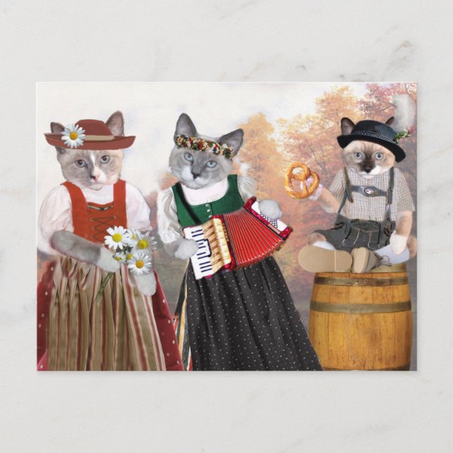 Cartão Postal Oktoberfest Kitten Postcard (Frente)