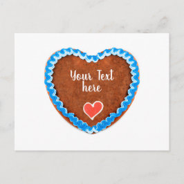 Cartão Postal Oktoberfest Lebkuchen Herz mit Copy espaço