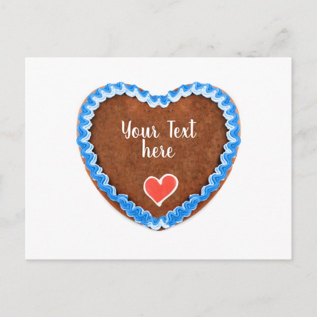 Cartão Postal Oktoberfest Lebkuchen Herz mit Copy espaço (Frente)