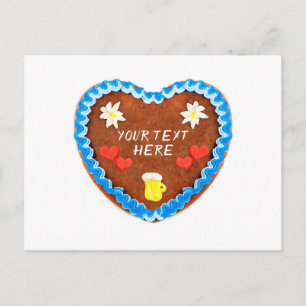 Cartão Postal Oktoberfest Lebkuchen Herz mit Copy espaço