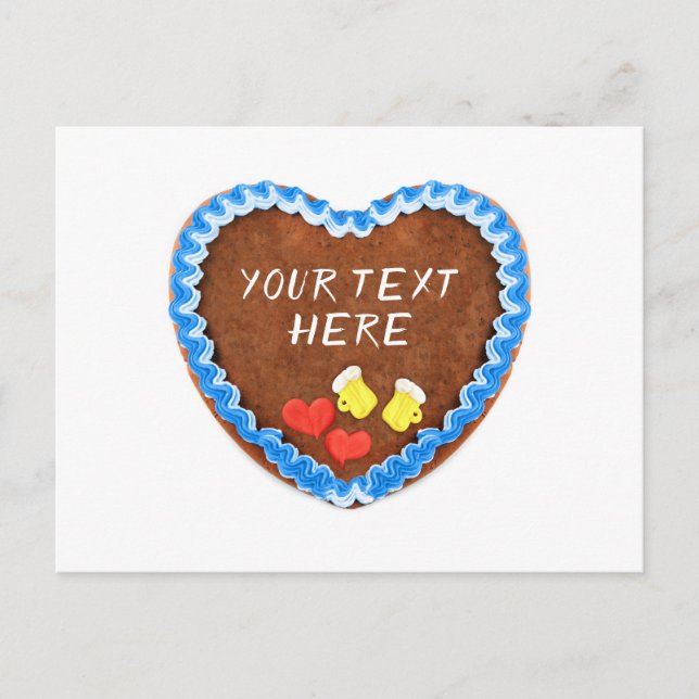 Cartão Postal Oktoberfest Lebkuchen Herz mit Copy espaço (Frente)