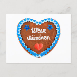 Cartão Postal Oktoberfest Lebkuchenherz. Wiens München.