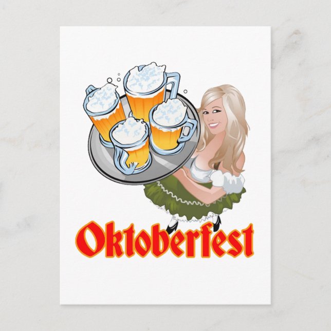 Cartão Postal Oktoberfest Mädchen (Frente)