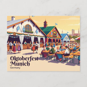 Cartão Postal Oktoberfest Munique Alemanha
