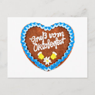 Cartão Postal Oktoberfest Wiens Lebkuchenherz. Munique.