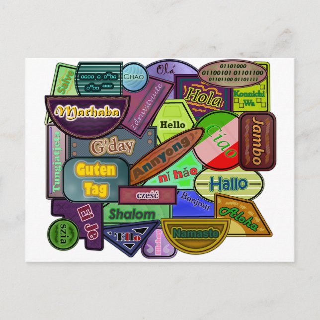 Cartão Postal Olá! Ao redor do mundo (Frente)