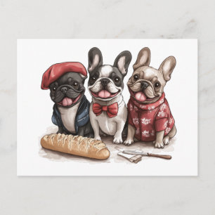 Cartão Postal Olá Bulldogs Franceses