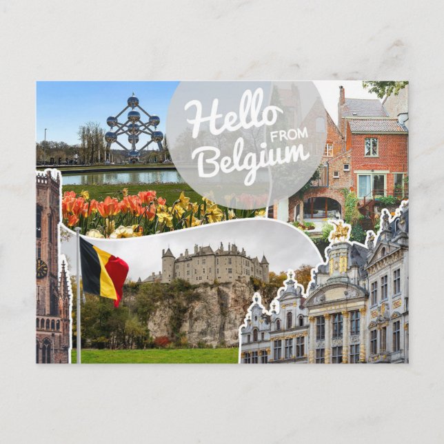 Cartão Postal Olá da Bélgica (Frente)