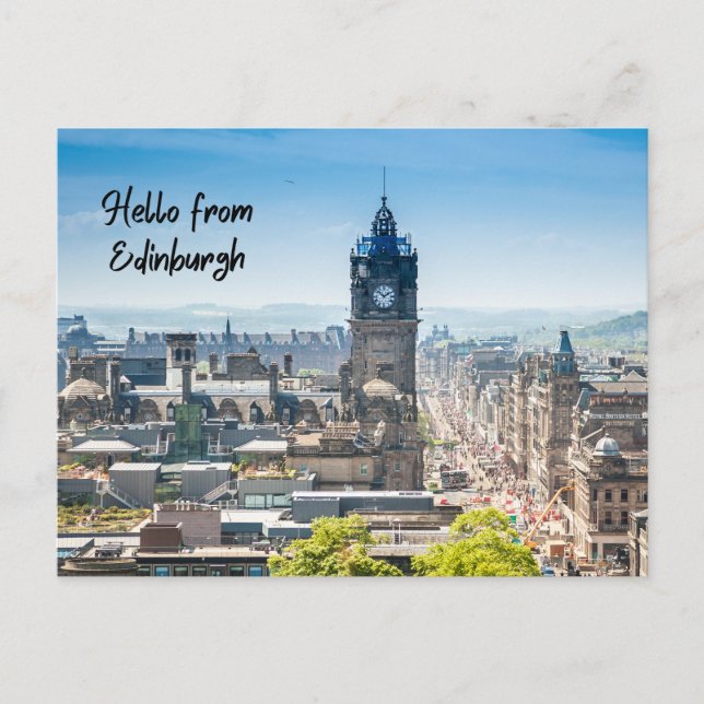 Cartão Postal Olá de Edimburgo, Escócia (Frente)