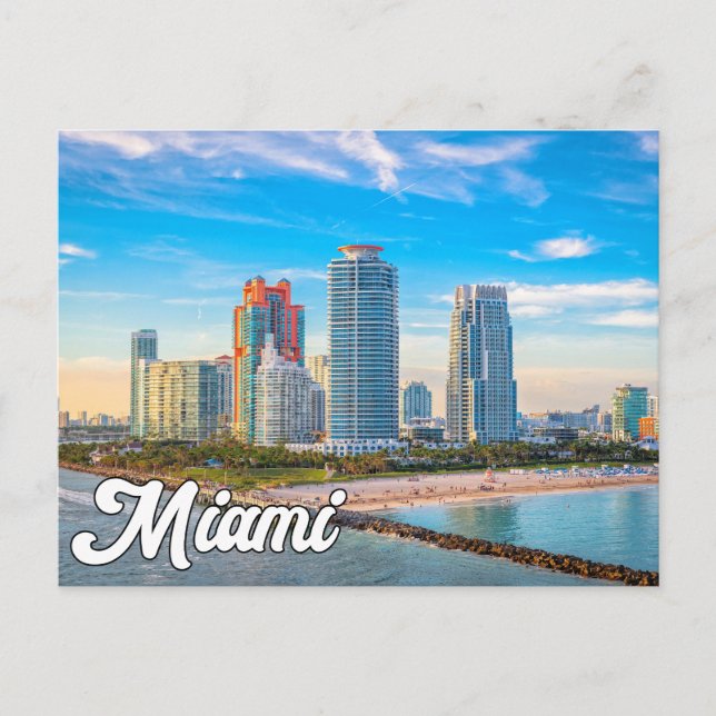Cartão Postal Olá De Miami, Flórida, Estados Unidos (Frente)