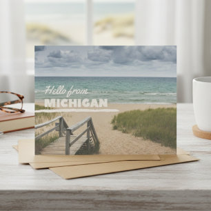 Cartão Postal Olá De Michigan Beach Vibes