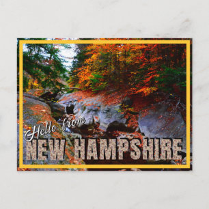 Cartão Postal Olá de New Hampshire Sculptured Rocks no Outono