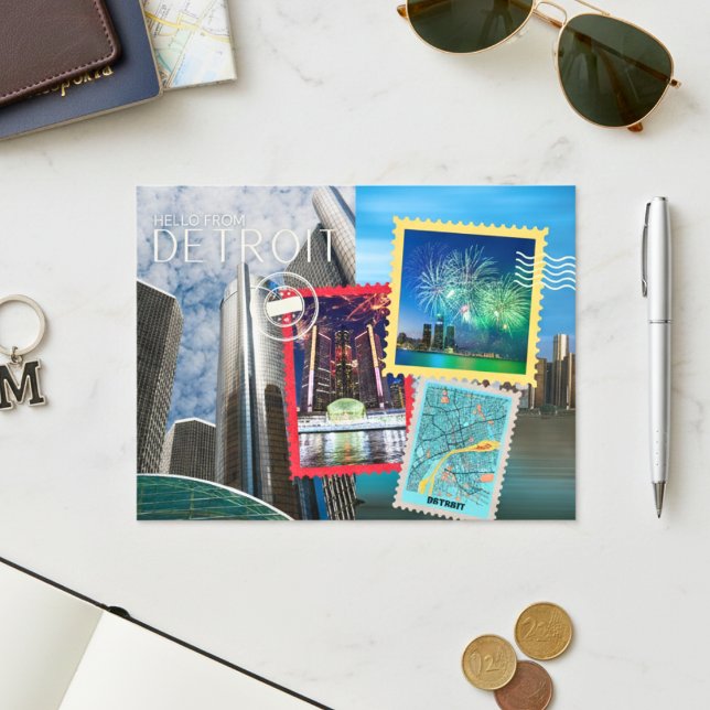Cartão Postal Olá Do Cartão-Postal De Detroit (Hello From Detroit Postcard)