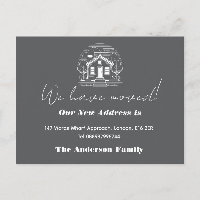 Cartão Postal Olá,Editável Estamos Novos no Bairro foto (Frente)