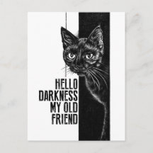 Olá Escuridão Meu Velho Amigo Esboço do Gato Preto