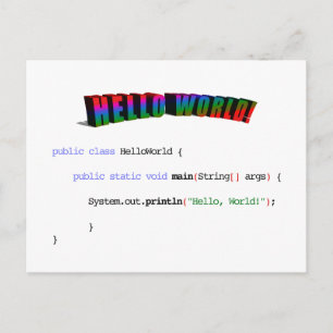 Cartão Postal Olá, geek mundial saudando Java
