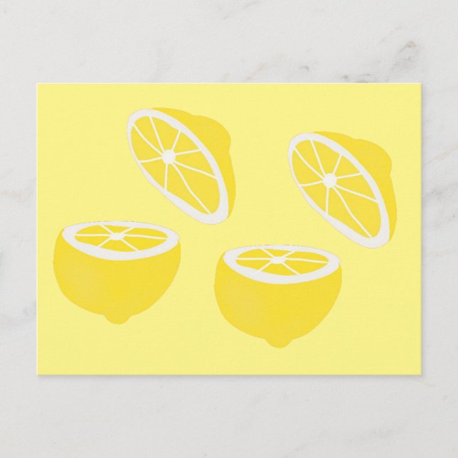 Cartão Postal Olá Lemon, fruta amarela moderna (Frente)