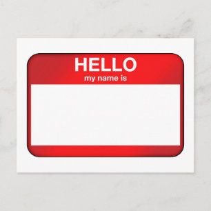 Cartão Postal Olá Meu Nome É...