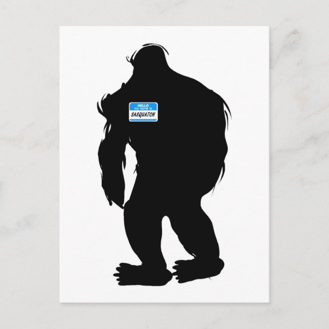 Cartão Postal Olá, Meu Nome É Sasquatch (Frente)