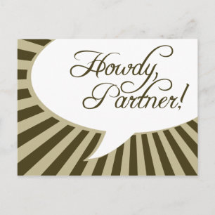 Cartão Postal Olá, parceiro! : bolha de fala cômica