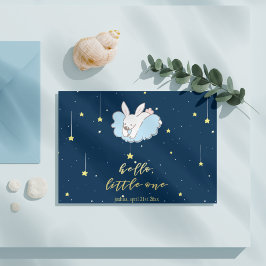 Cartão Postal Olá, Pequeno! Coelhinho Bonito numa Nuvem - Novo B