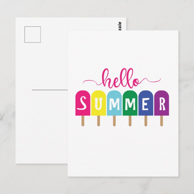 Cartão Postal Olá, pop de gelo da Summer (Frente/Verso)