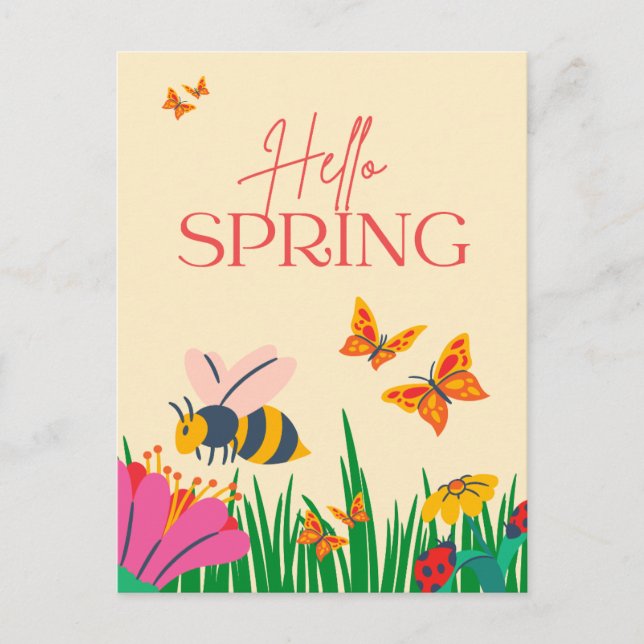 Cartão Postal Olá primavera  (Frente)