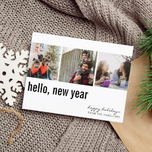 Cartão Postal Olá, Tipografia Simples, Ano Novo, Foto Três