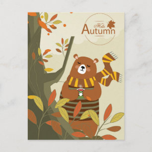 Cartão Postal Olá, Urso de outono