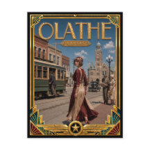 Olathe Kansas Arte Deco Vintage Idade Dourada