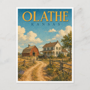 Cartão Postal Olathe Kansas Mahaffie Farm GeoSaga