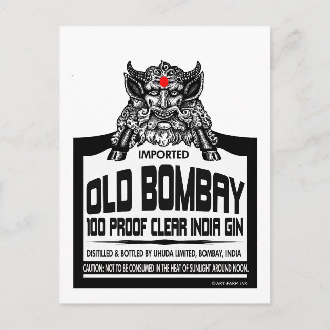 Cartão Postal Old Bombay Gin (Frente)