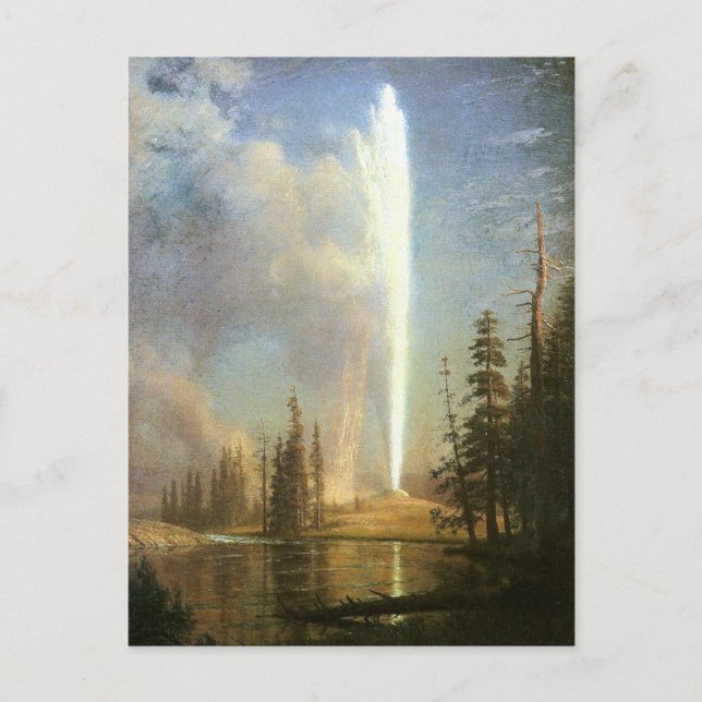 Cartão Postal Old Faithful, Albert Bierstadt (Frente)
