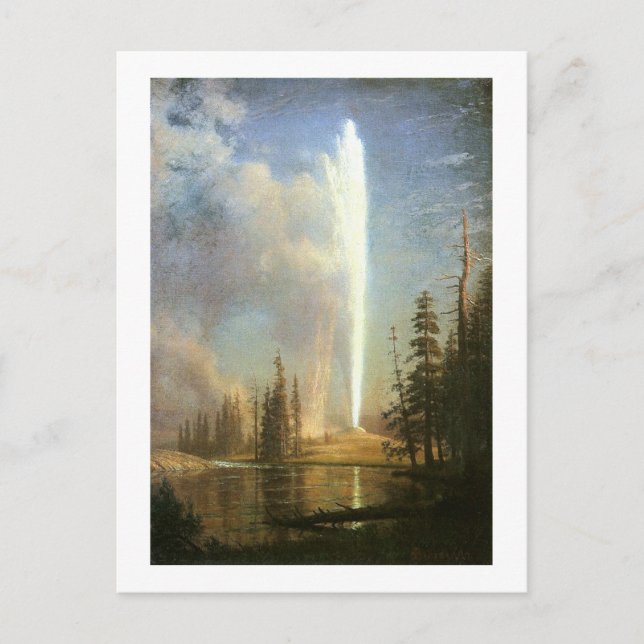 Cartão Postal Old Faithful, Albert Bierstadt (Frente)
