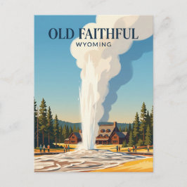 Cartão Postal Old Faithful EUA