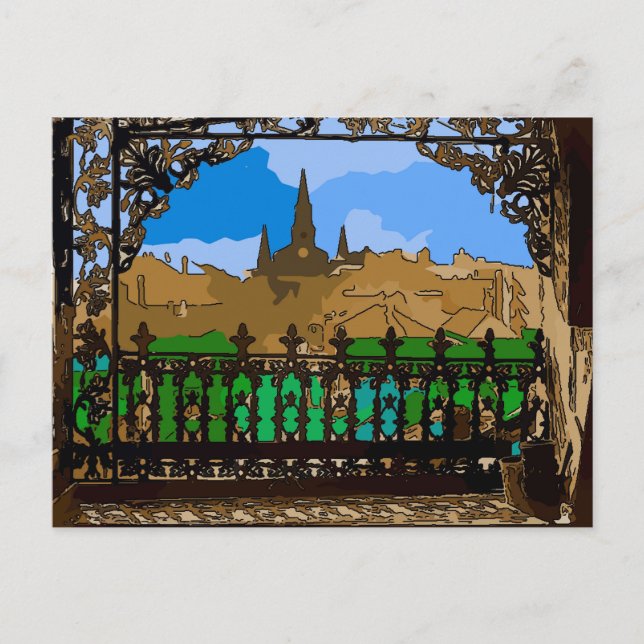 Cartão Postal Old House Balcony Nova Orleans (Frente)