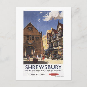 Cartão Postal Old Market Hall View British Railways Poster