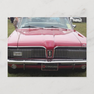 Cartão Postal Old Mercury Cougar red Classic antique car