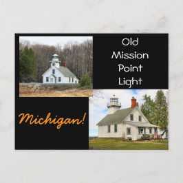 Cartão Postal Old Mission Point Light Michigan