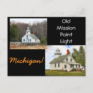 Cartão Postal Old Mission Point Light Michigan