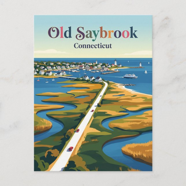 Cartão Postal Old Saybrook Connecticut (Frente)