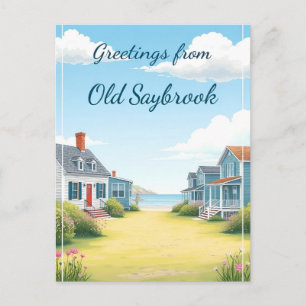 Cartão Postal Old Saybrook, Connecticut – Casas Históricas Coste