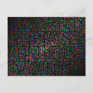 Cartão Postal Old stained-glass window 2